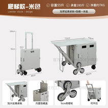접이식카트 핸드 카트 캠핑용 폴딩 박스 수납 테이블보드, 베이지55L 폴딩카트 삼각바퀴