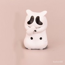 치유 오렌지 고양이 귀여운 고양이 장식품 감압 개체 사무실 데스크탑 고양이 컴퓨터 장식, 당신의 Face-D73 덮는 흰 고양이, 그녀의 face-D73 덮고있는 흰 고양이