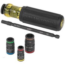 Klein Tools 32900 임팩트 드라이버 7-in-1 임팩트 플립 소켓 세트 핸들 포함 6가지 육각 드라이버 사이즈 및 0.6cm(1/4인치) 비트 홀더, 2-Piece Kit