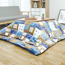 코타츠 온열 테이블 난방 온풍기 jema kotatsu mat 일본 온열 테이블용 매트 러그 카페트 초박형 핫 카페트와 호환 가능 보온 보온 정사각형 58.9 sq 일본 직배송, 약 185x235cm(코타츠 이불), 가베 블루