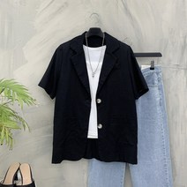 [행복여] 모다 린넨 텍스쳐 루즈핏 양 포켓 자켓