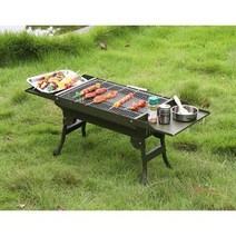 바베큐미니화로 그릴캠핑 화로대 접이식숯불불판 석쇠 구이 화롯대 조립식 숯그릴 직화 홈핑 야외 캠핑용 기계, FRB 그린접이식바베큐그릴, 1개