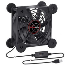 SNOWFAN 무소음 USB 컴퓨터 팬 80mm USB 팬 캐비닛 팬 5V 무소음 냉각 수신기 DVR 플레이스테이션/AV 캐비닛/TV 박스/Xbox 게임 콘솔용 (80mm 블랙, Black_80mm