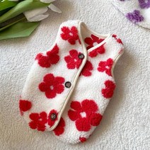 애완 동물 양털 꽃 가을 겨울 조끼 테디 베어 고양이 슈나우저 작은 강아지 두꺼운 옷 개 의상, 02 1, 04 L