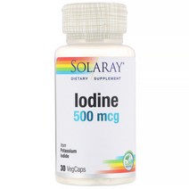 솔라레이 요오드 아이오딘 아이오딘화칼륨 500mg 30베지캡슐 Iodide, 1개, 기본