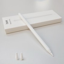 isee아이시 무선충전 아이패드 호환 스타일러스 펜슬 프로+펜촉 2개증정, 1개, 화이트(팬촉2개)