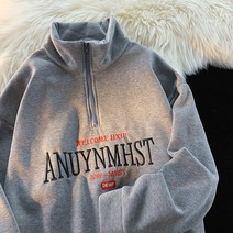 가을과 겨울 하프 지퍼 스웨터 남성 스탠드 칼라 풀오버 자수 조수 브랜드 캐주얼 올 트렌드 벨벳 의류
