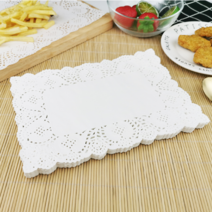 기름종이 키친 바베큐 딤섬 매트 케이크 시트지 종이호일 직사각형 펀칭 기름종이 레이스종이 주방 바베큐 튀김 디저트 깔개종이 케이크빵, 직사각형 16*23cm 150장 x 1