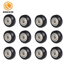 SIMAX3D CNC POM 풀리 휠 3d 프린터 부품 12/24 pcs 플라스틱 베어링 아이들러 기어 펄린 엔더 3 키트, 01 Round Pulley-12pcs