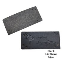 수제 라인과 나무 가죽 라벨수화물 배낭 바느질 태그 가방 나무와 라벨, 11 Black labels 36pcs