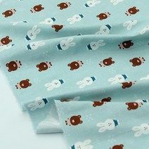 굿팡패브릭 면20수]비비베베 곰과 토끼-민트(8405052)
