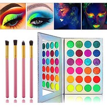Glow in the dark paint Kalolary Neon Eyeshadow Glow Palette UV Glow Blacklight Matte and Glitter 2, 1, 기타