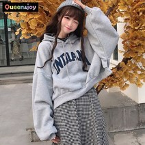 퀸앤조이 인디안 가오리핏 후드 숏 맨투맨***판매자 퀸앤조이***