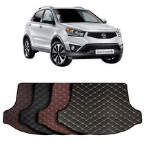 쌍용 코란도C/뉴코란도C (일체형) 맞춤 가죽 에디션 트렁크매트+뒷열 등받이커버 풀세트 차박 캠핑, 블랙