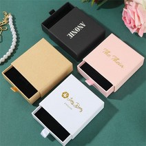 맞춤형 로고 종이 보석 상자 선물 포장 프린팅 귀걸이 목걸이 팔찌 100 개/로트, 02 Box Add Foil logo, 03 7x9x3cm