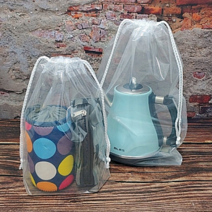 PE투명 양줄끈 복주머니(화이트끈)[100매], 30*40(밑면5CM)