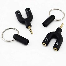 2 Pack Headset Splitter Adapter U Shape 3.5mm 4 Pole Male to 2 x 3 Pole Female Headphone Y Splitter, 1