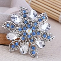 침봉 DIEZI-신부케 프로모션 꽃 브로치 크리스탈 보석 웨딩 골드 라인석 신부 핀 여성, 01 light blue