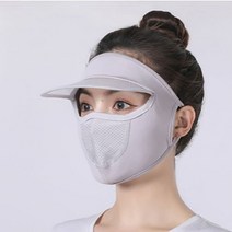 안면 보호 얼굴 전체 커버 통풍 선캡 마스크 그레이