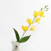 델피늄 서양란 꽃꽃이 꽃다발 조화 인테리어 프로포즈 선물 기념품 셀프 웨딩 촬영 부케 만들기 종류선택, 옐로우 서양란 조화 10송이입