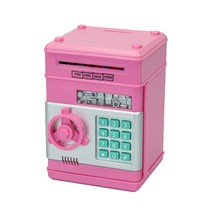 전자 돼지 저금통 금고 돈 상자 디지털 동전 현금 절약 안전 ATM 기계 어린이를 위한 크리스마스 선물, 04 분홍색