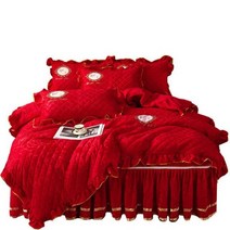 싱글 라지킹 퀸 사이즈 침구 세트 차렵 이불 AI WINSURE 커버 킹 럭셔리 벨벳 더블 침대 퀼트 장착 시트 지퍼 스커트