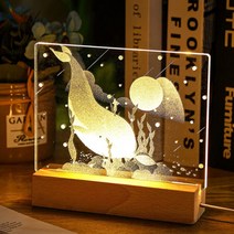 인테리어 조명만들기 아크릴 무드등 받침대 led조명 스위치포함, 1-우드조명받침-기본
