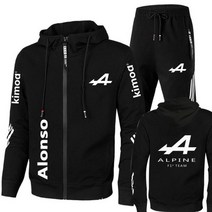 여름 포뮬러 원 레이서 알론소 f1 알파인 팀 레이싱 팬 지퍼 후드 운동복 남성복 세트 의류 바지 스웨트 셔츠
