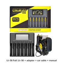 LiitoKala Lii-PD4 Lii-S8 Lii500s Lii600 배터리 충전기 18650 26650 21700 18350 AA AAA 3.7V3.2V1.2V리튬 NiMH 배, Lii-S6 충전기, 유럽 ​​연합, Lii-S6 충전기