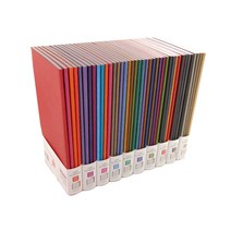 이노웍스 슬림 포켓 노트 4권 1세트 유선 노트 미싱제본 수첩 10컬러, S401선셋레드