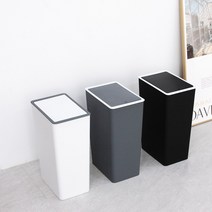 원터치 스윙 종량제 인테리어 쓰레기통 화장실 휴지통 10/20L, 블랙, 원터치휴지통20L