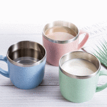 #플래닛 스테인리스 이중 머그 컬러 컵, 그린