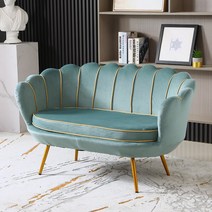 패브릭 소파 쇼파 2인용 미용실 가정용 거실 신혼 부부 예쁜 푹신한 가구, 더블 1.16m 쿠션 2개, 민트