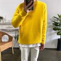 웨일즈 봄 가을 겨울 부들부들 소프트 캐시 앙고라 라운드 니트 7 Color 95~105
