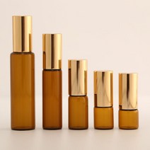 1 개/몫 2ML 3ML 5ML 10ML 롤 유리 병 앰버 유리 에센셜 오일 병 얇은 유리 병 샘플 테스트 병, 02 2ml_02 Gold cap