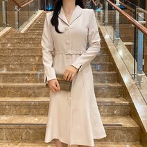 비비미미 진주 벨트 머메이드 롱 원피스 결혼식 하객룩 돌잔치 상견례 피로연 예복 아나운서