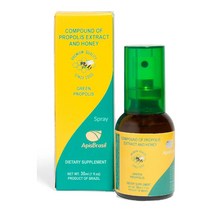 ApisBrasil 아피스브라질 브라질 그린비 프로폴리스 목 인후 구강 스프레이 1.06 fl oz (30ml)