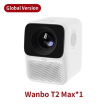 글로벌 버전 Wanbo T2 MAX 프로젝터 4K 1080P 미니 LED 휴대용 프로젝터 19201080P 홈 오피스용 키스톤 보정, CN, 프로젝터만, 미국 플러그