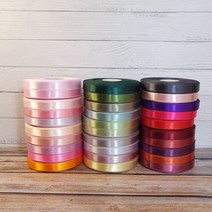 고급 주자 리본 59색 포장리본 diy, 15mm, 연두