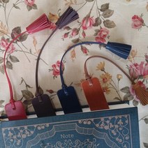 캐쥬얼 가죽 태슬 북마크, 다크블루