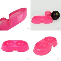 마트498 2구 애견식기 핑크13cm 고양이그릇 강아지밥통 강아지물그릇 소형견식기 고양이간식그릇 요기물그릇 강아