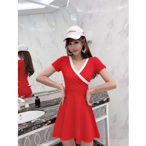 브이넥원피스 유니폼 KTV 여성 아나운서 사우나 마사지사 작업 복장 솔리드 무지 이너 1270354416