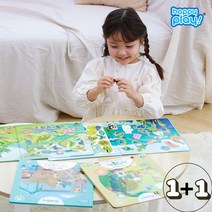 [1+1] 창의력쑥쑥 자석놀이 책 유아 학습 자석 교구, 자석놀이 2개 세트 (공룡친구들+바다친구들)