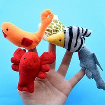 바다생물 동물 손가락 인형 유아 교구10p 말하는인형