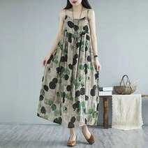 마담제이 물방울 린넨 롱 원피스 50대여성의류 중년여성 마마 엄마옷 엄마선물 빅사이즈