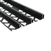 알루미늄 직사각 L자 재료분리대(블랙) 3사이즈(4x8 6x10 6x12mm) 2.4M _몰딩 마루몰딩 바닥타일 타일마감 마감재 꼼꼼이 코너비드 ㄱ자, 4x8mm