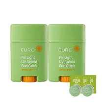 김정문알로에 큐어 에어라이트 UV 쉴드 선스틱 20g x 2p + 2X 크림 3.5g x 2p + 클렌져 2ml x 3p, 8세트