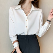 ANYOU 여성 소프트 터치 기본핏 셔츠 블라우스 여성블라우스