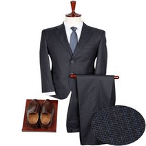 (남자옷도매) MT-211 촘촘체크 투버튼수트 네이비, 3XLㅡ34