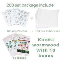 무좀 치료 기기 지료제 무좀 치료 기기 지료제 접착 성 발 관리 도구가있는 200 개몫 키노키 해독 발, 키노키 W 10박스
